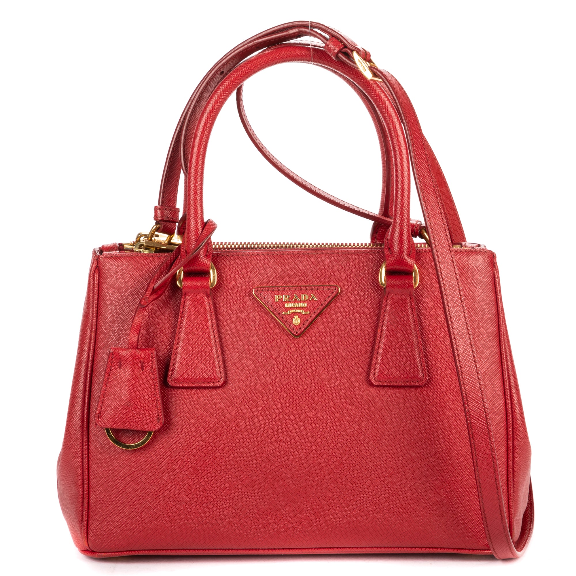 Shoulder Bag Small Galleria Double Zip Tote Small Red Saffiano Leather