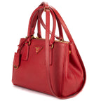 Shoulder Bag Small Galleria Double Zip Tote Small Red Saffiano Leather
