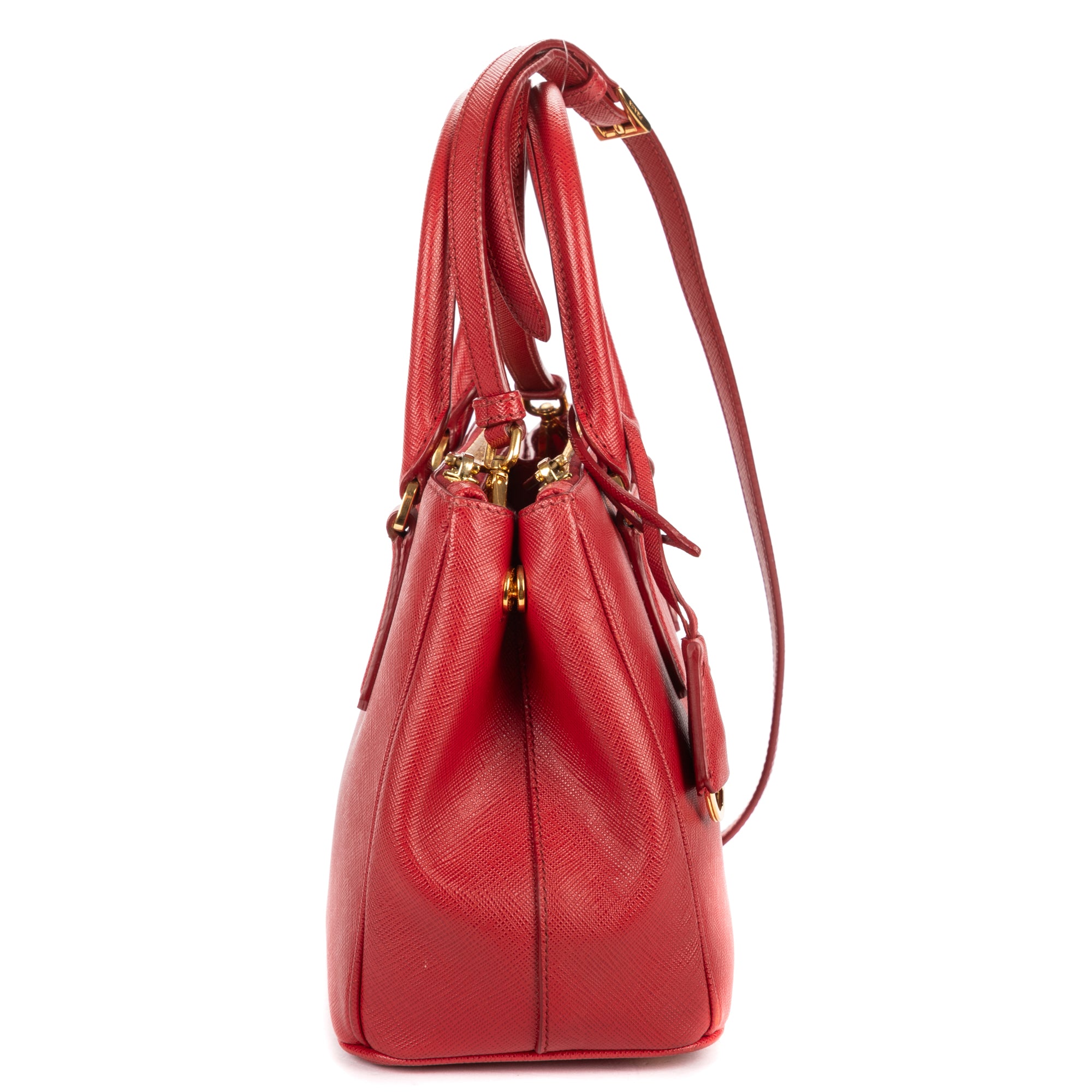 Shoulder Bag Small Galleria Double Zip Tote Small Red Saffiano Leather