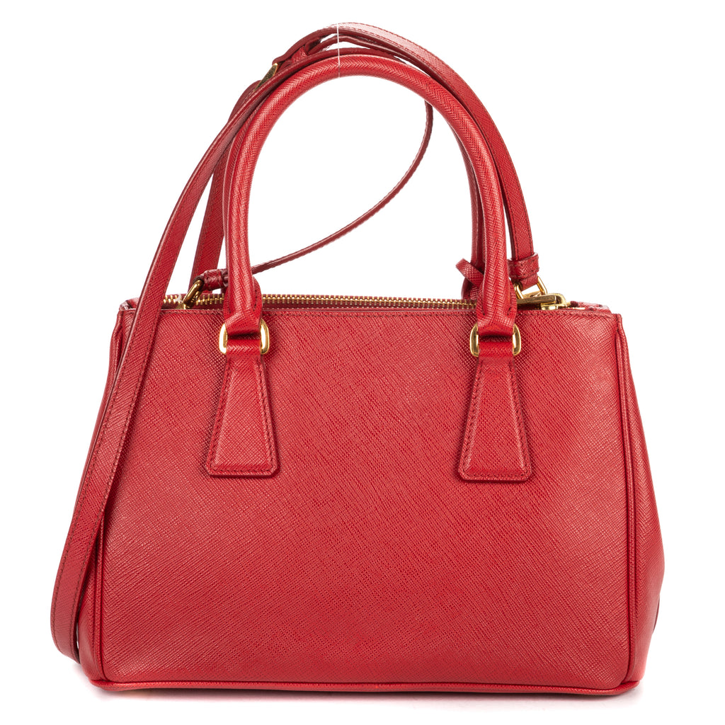 Shoulder Bag Small Galleria Double Zip Tote Small Red Saffiano Leather