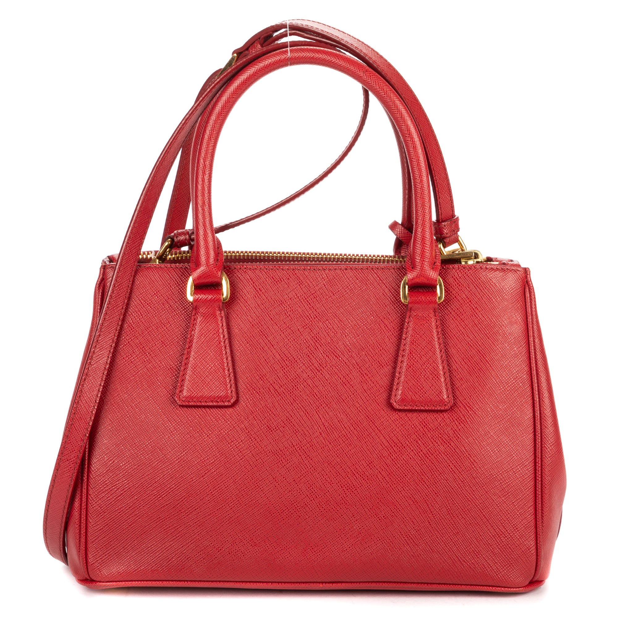 Shoulder Bag Small Galleria Double Zip Tote Small Red Saffiano Leather