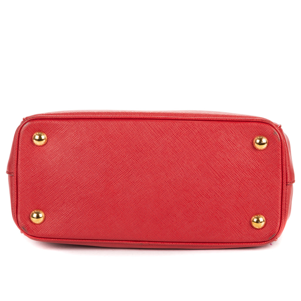 Shoulder Bag Small Galleria Double Zip Tote Small Red Saffiano Leather