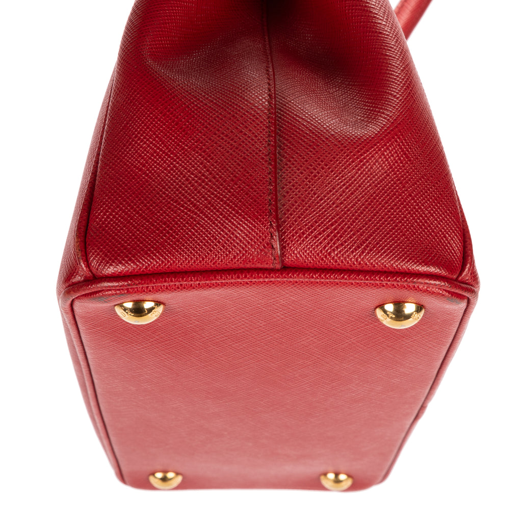 Shoulder Bag Small Galleria Double Zip Tote Small Red Saffiano Leather