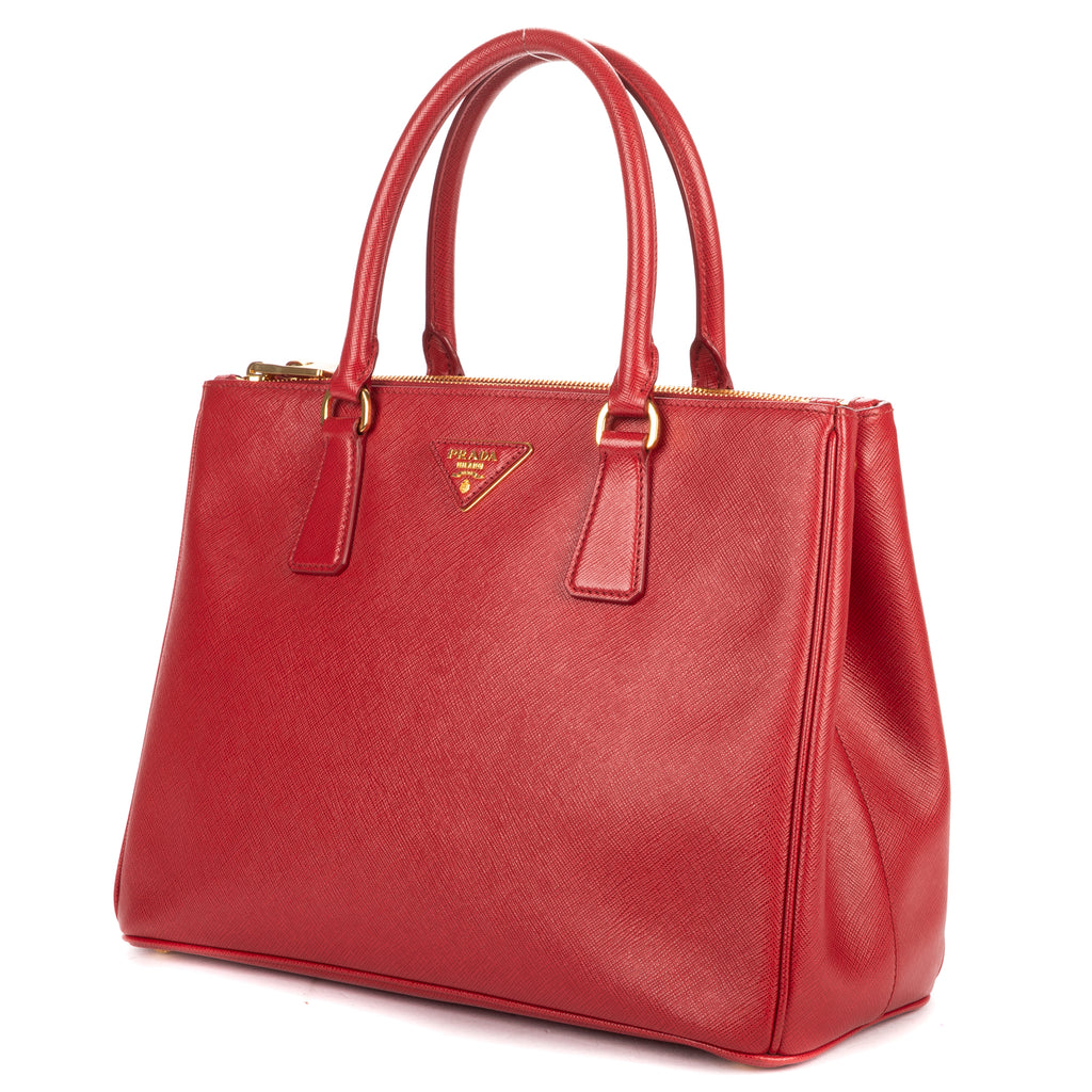 Shoulder Bag Large Galleria Double Zip Tote Large Red Saffiano Leather