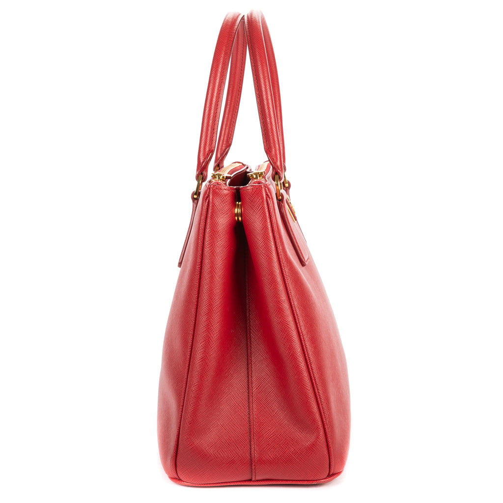 Shoulder Bag Large Galleria Double Zip Tote Large Red Saffiano Leather
