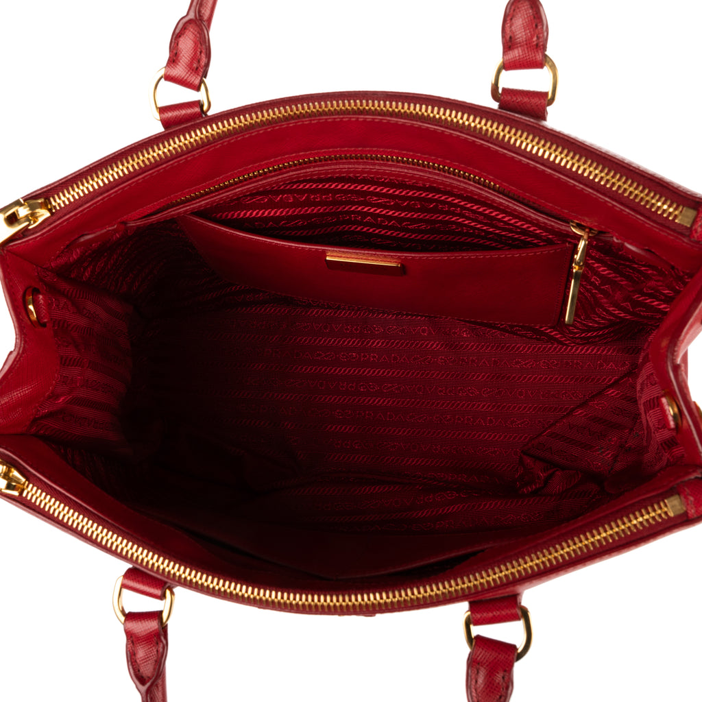 Shoulder Bag Large Galleria Double Zip Tote Large Red Saffiano Leather