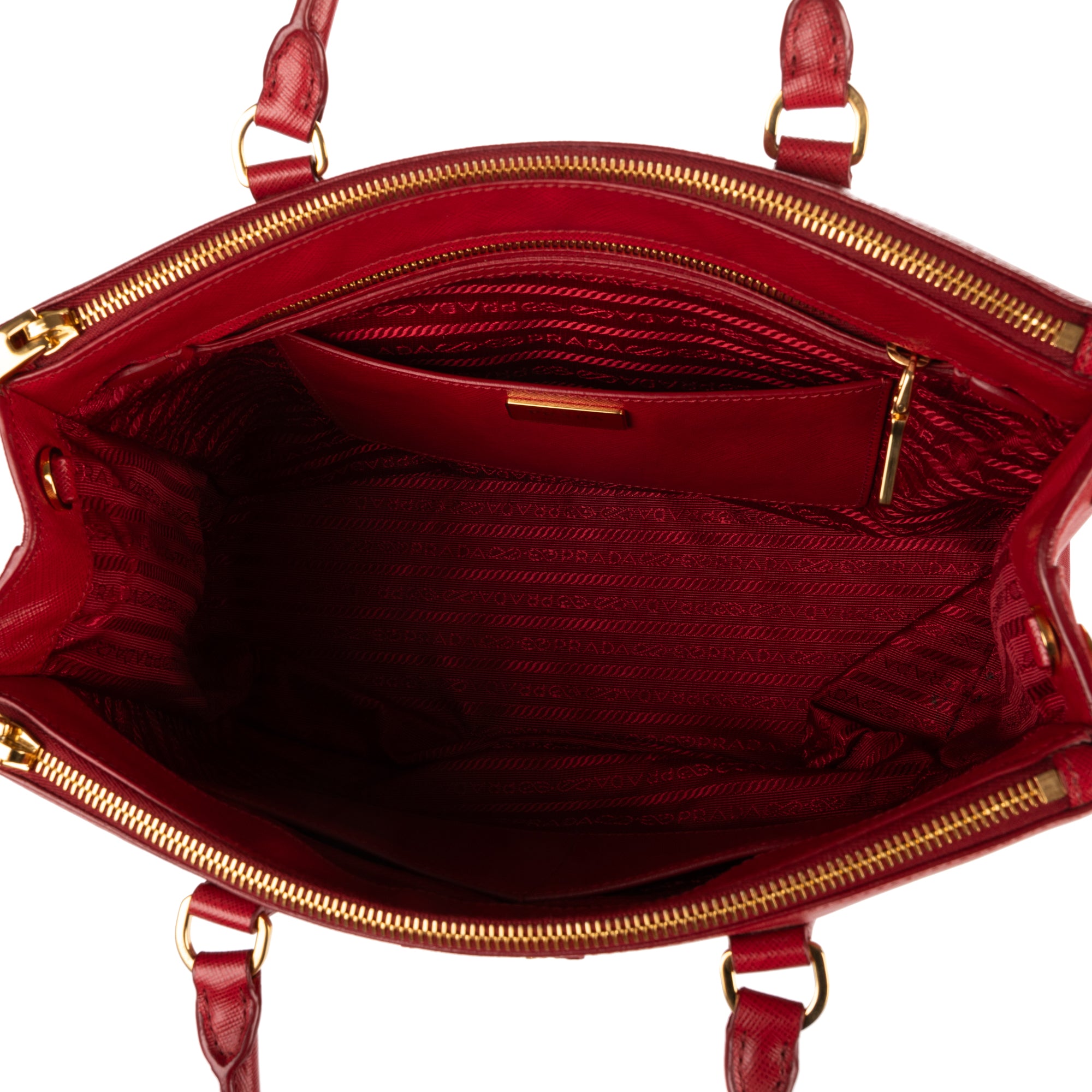 Shoulder Bag Large Galleria Double Zip Tote Large Red Saffiano Leather