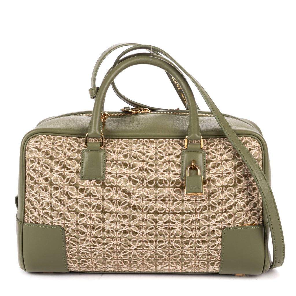 Shoulder Bag Amazona Anagram Zip Tote 28 Green Anagram Jacquard Canvas