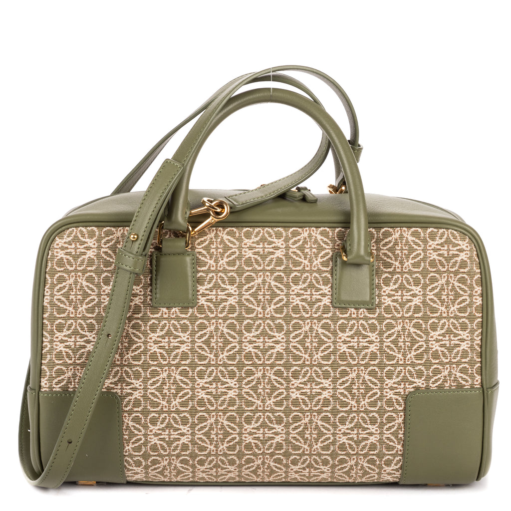 Shoulder Bag Amazona Anagram Zip Tote 28 Green Anagram Jacquard Canvas