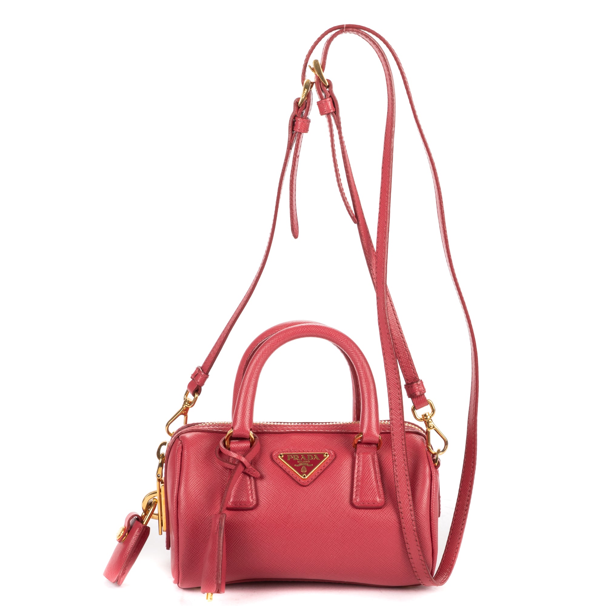 Shoulder Bag Mini Bowler Mini Pink Saffiano Lux Leather