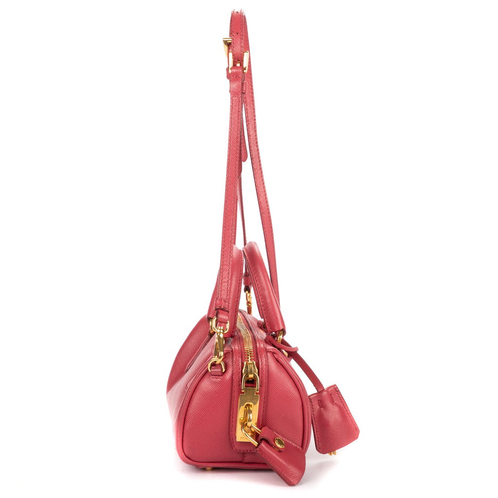 Shoulder Bag Mini Bowler Mini Pink Saffiano Lux Leather