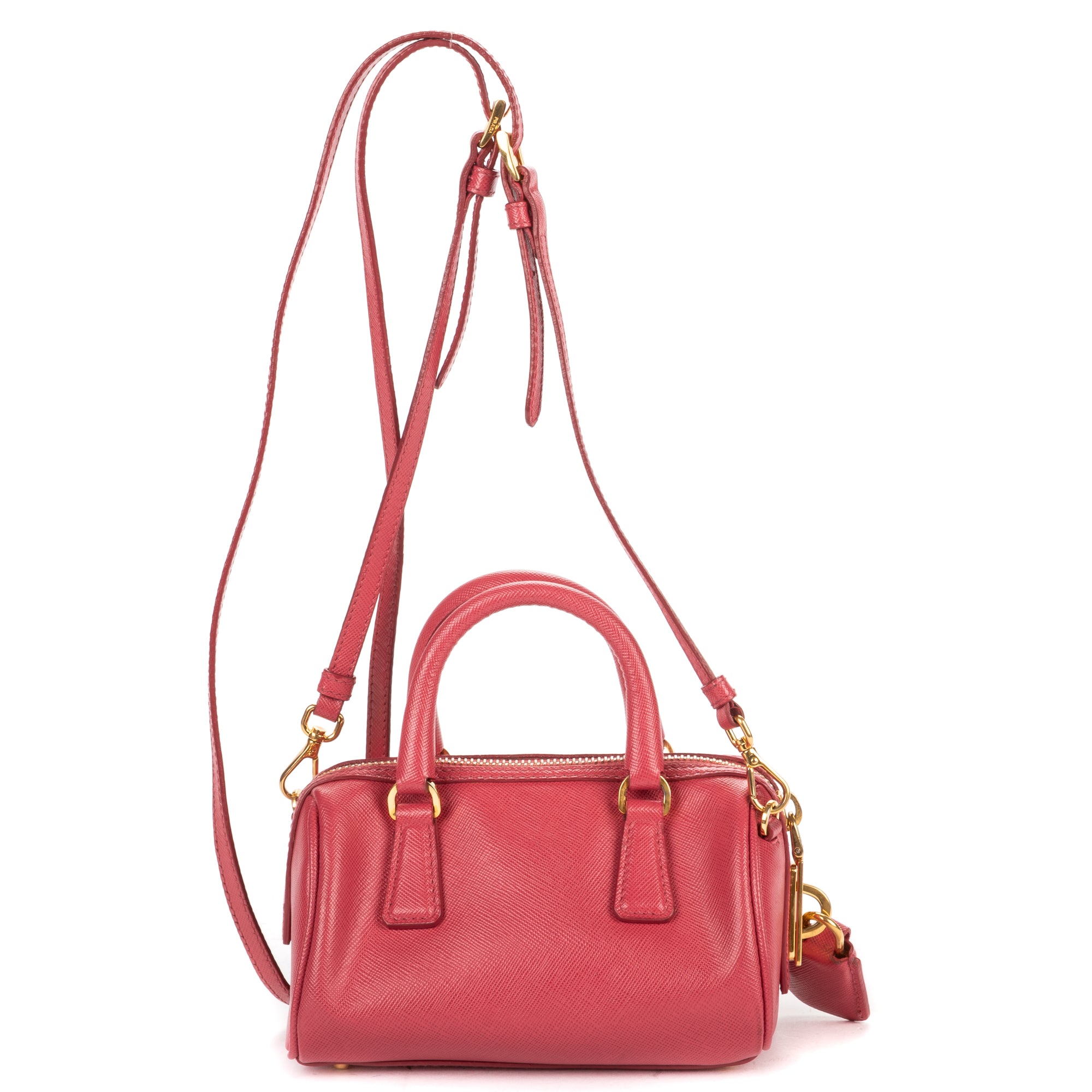 Shoulder Bag Mini Bowler Mini Pink Saffiano Lux Leather