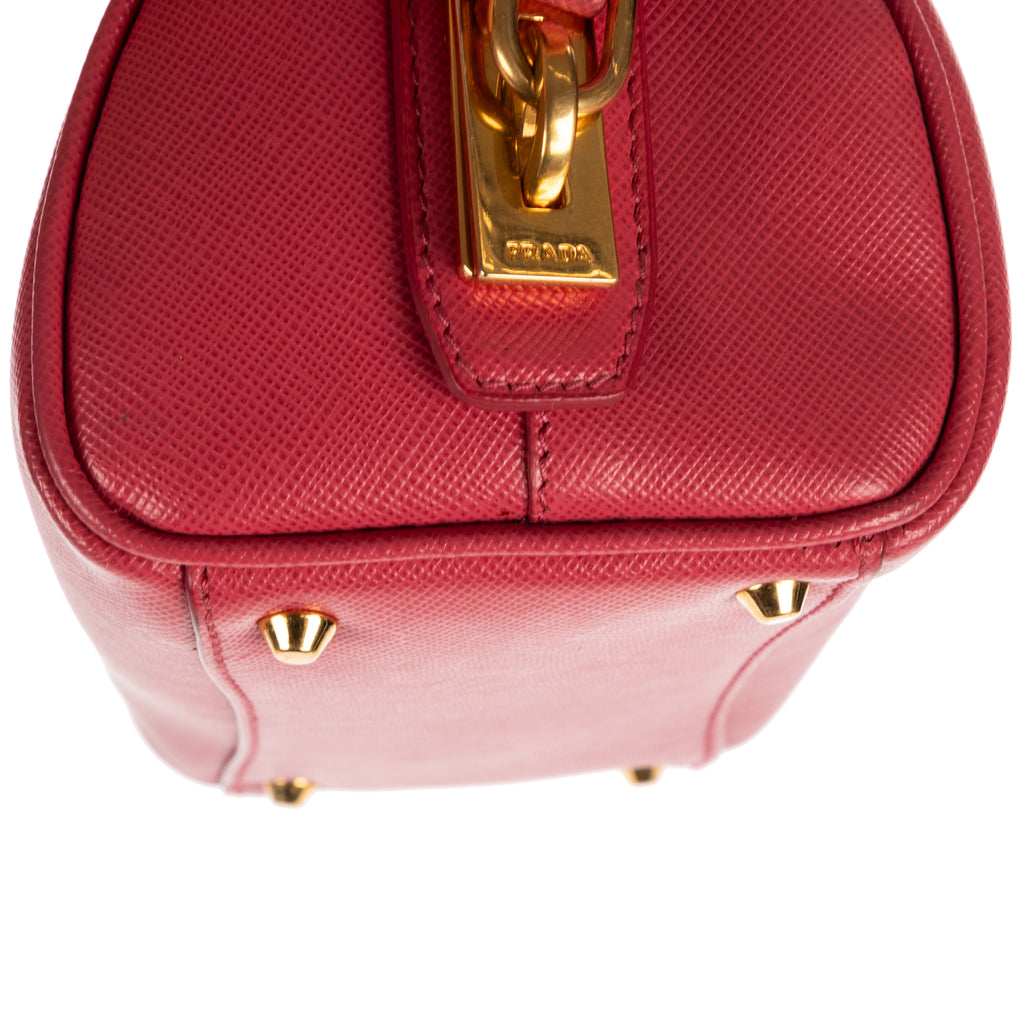 Shoulder Bag Mini Bowler Mini Pink Saffiano Lux Leather