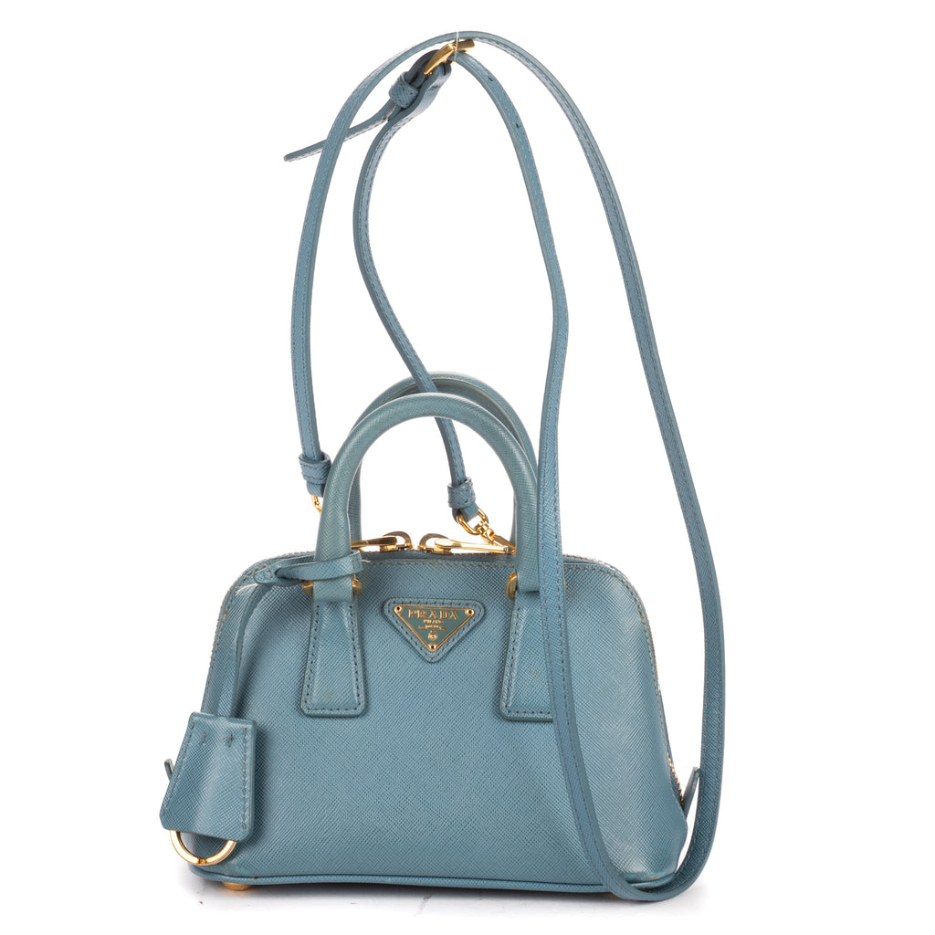 Shoulder Bag Mini Promenada Mini Blue Saffiano Lux Leather