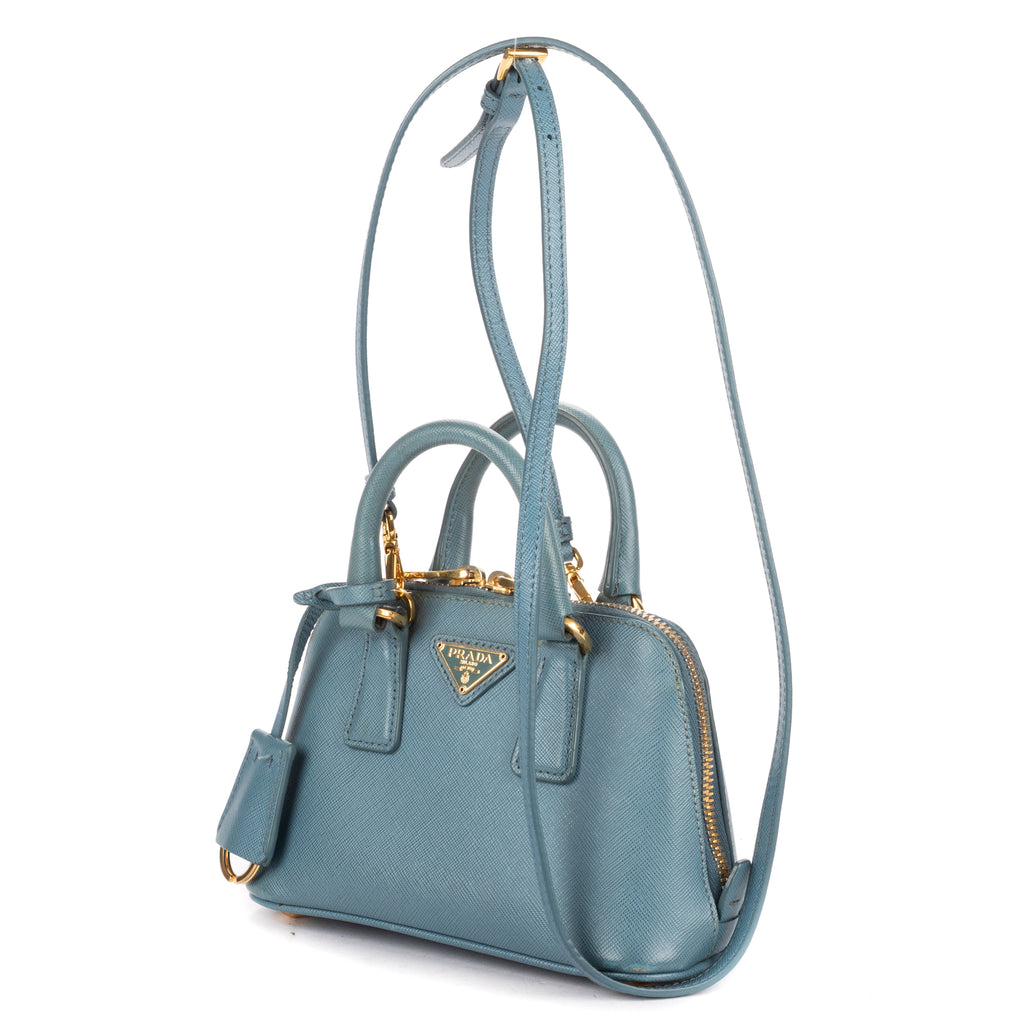 Shoulder Bag Mini Promenada Mini Blue Saffiano Lux Leather
