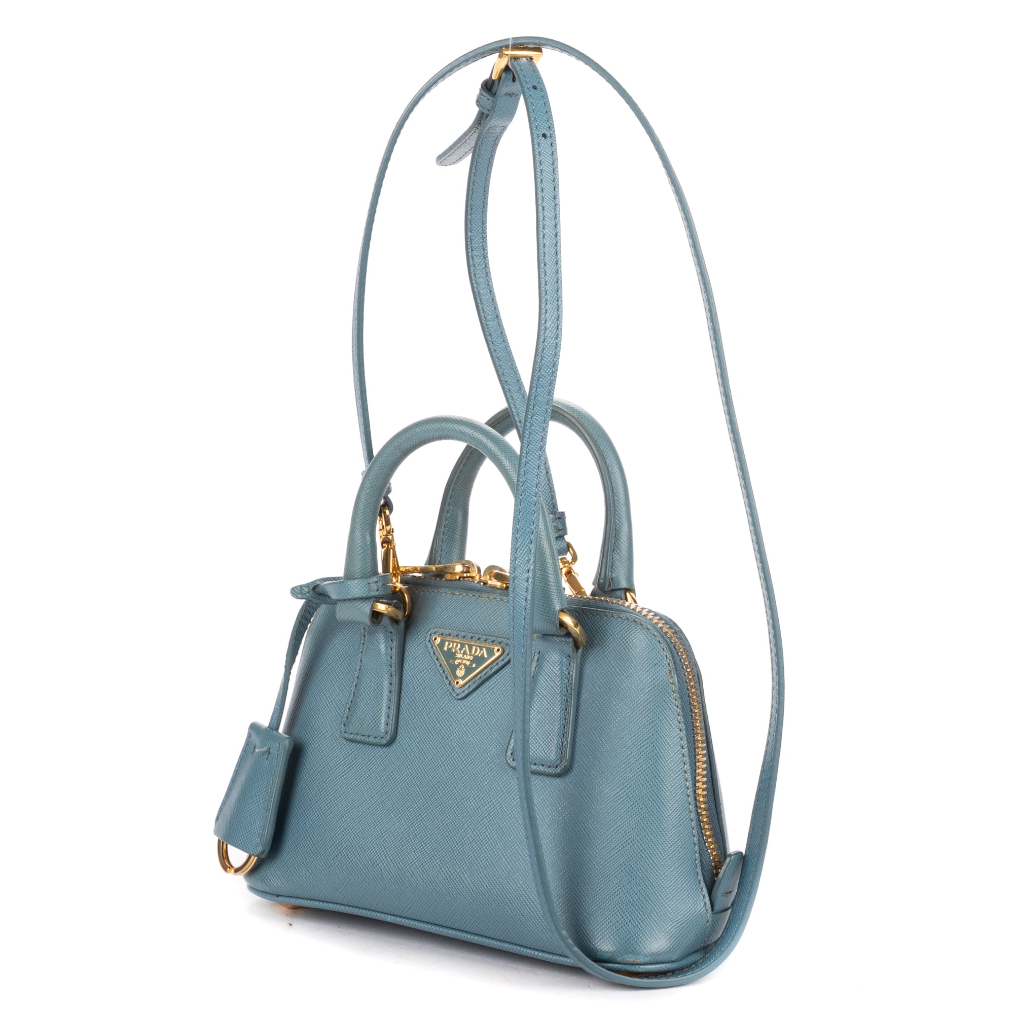 Shoulder Bag Mini Promenada Mini Blue Saffiano Lux Leather