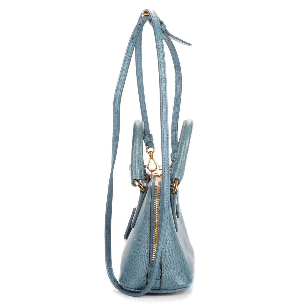 Shoulder Bag Mini Promenada Mini Blue Saffiano Lux Leather