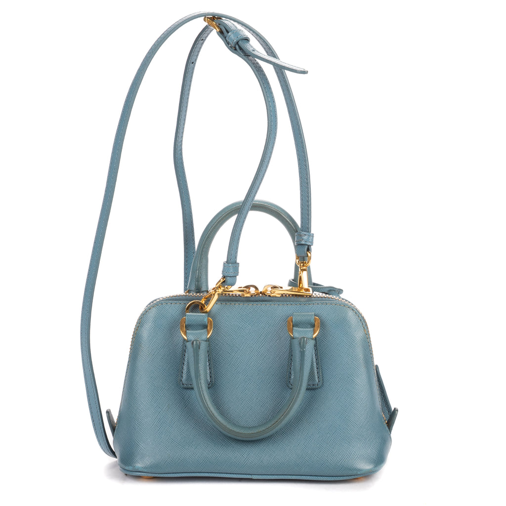 Shoulder Bag Mini Promenada Mini Blue Saffiano Lux Leather