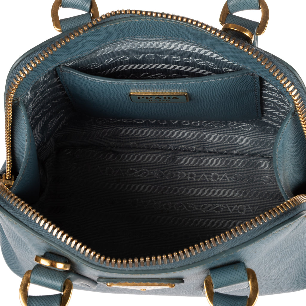 Shoulder Bag Mini Promenada Mini Blue Saffiano Lux Leather