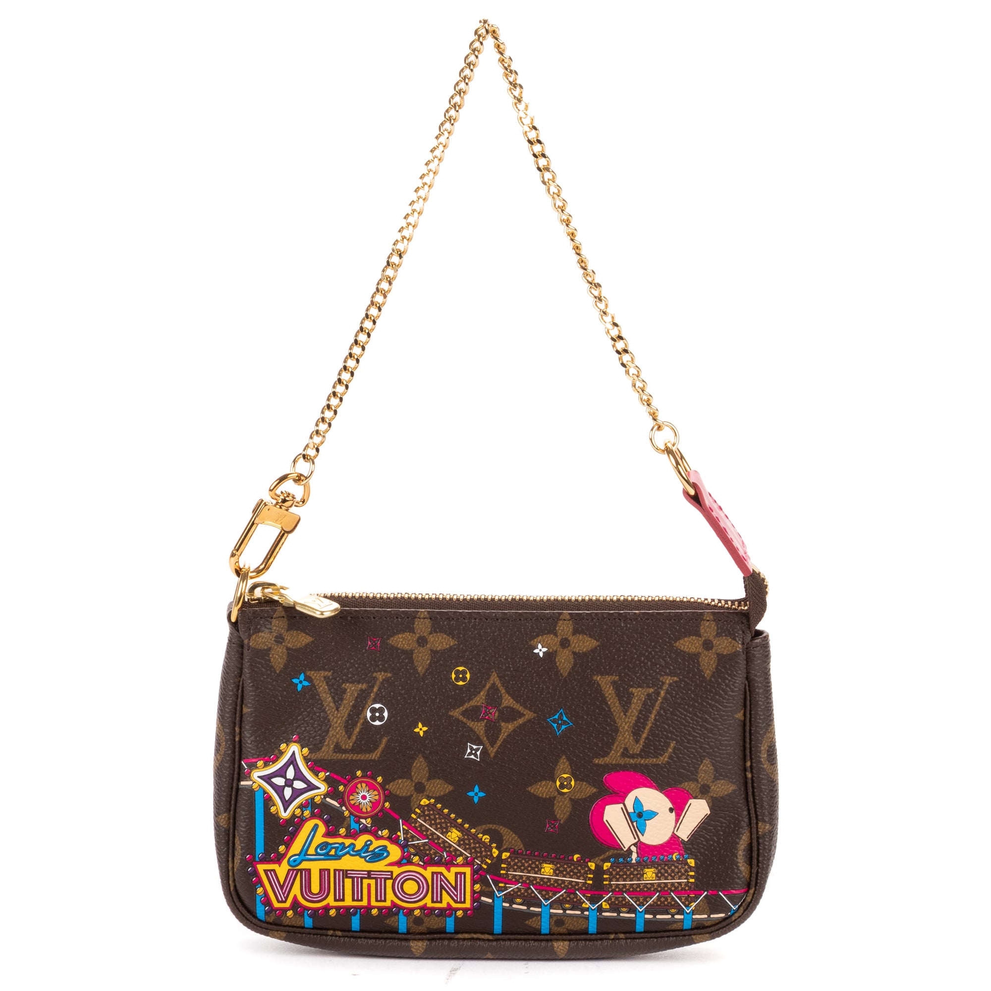 Shoulder Bag Ltd. Ed. Vivienne Roller Coaster Mini Pochette Brown Printed Monogram Canvas