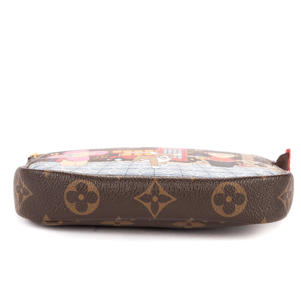Shoulder Bag Ltd. Ed. Vivienne Mascot Print Mini Pochette Brown Printed Monogram Canvas