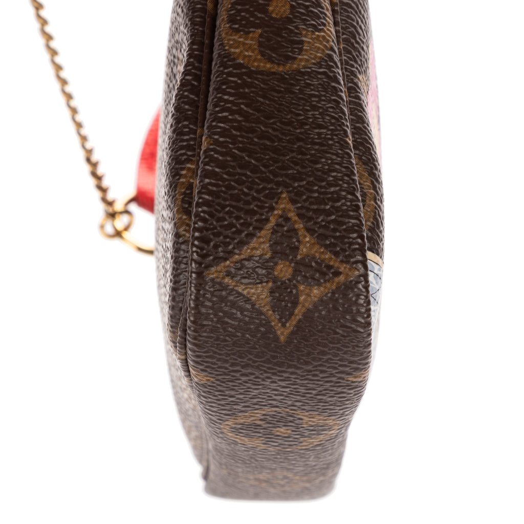 Shoulder Bag Ltd. Ed. Vivienne Mascot Print Mini Pochette Brown Printed Monogram Canvas