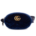 Waist Bag GG Marmont Belt Bag Calf Leather Navy Chevron Velvet Canvas