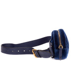 Waist Bag GG Marmont Belt Bag Calf Leather Navy Chevron Velvet Canvas