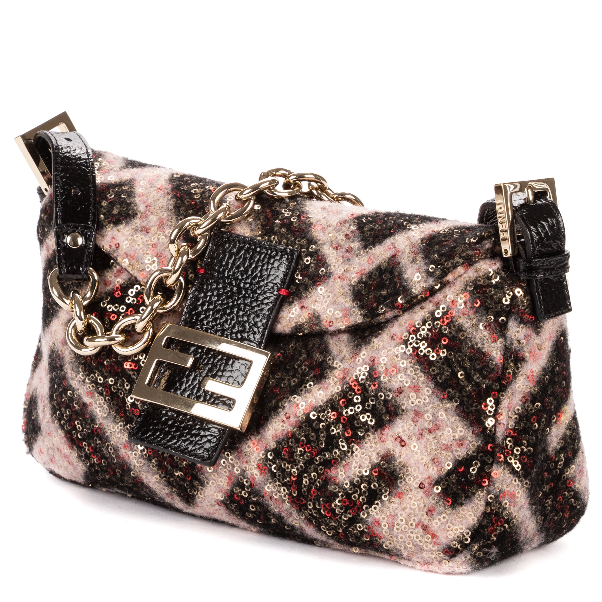 Shoulder Bag Mama Forever Black Sequin Canvas