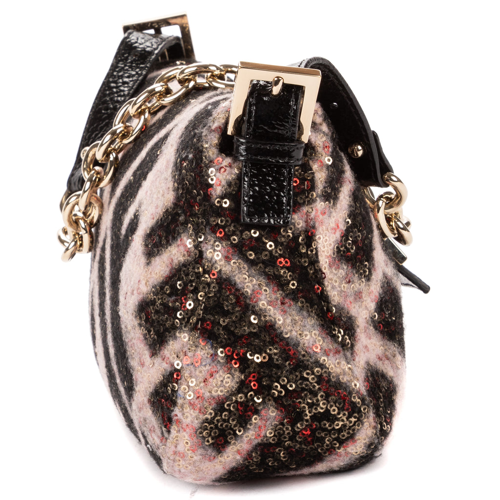 Shoulder Bag Mama Forever Black Sequin Canvas