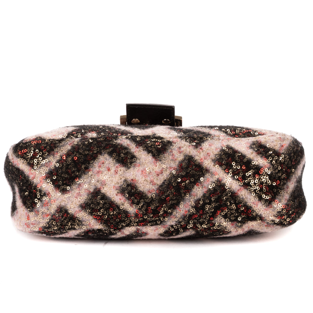 Shoulder Bag Mama Forever Black Sequin Canvas