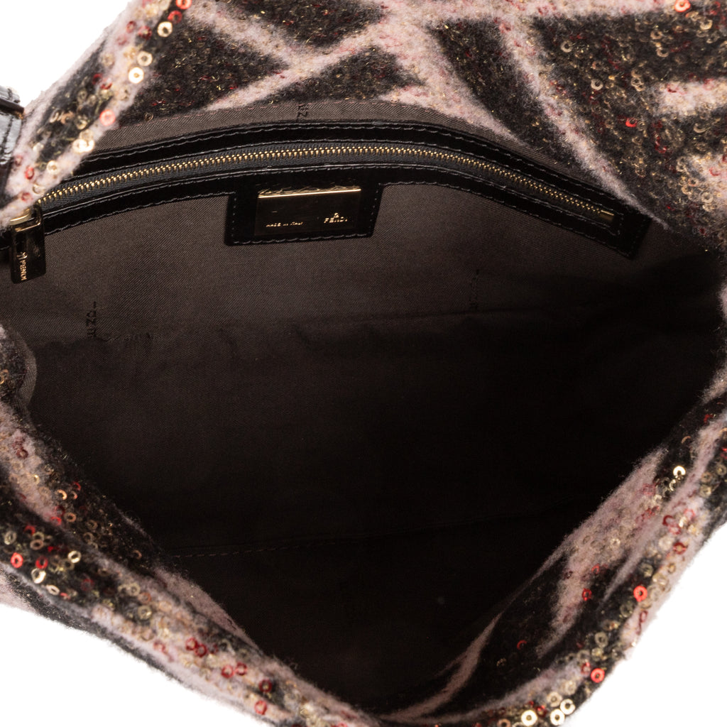 Shoulder Bag Mama Forever Black Sequin Canvas