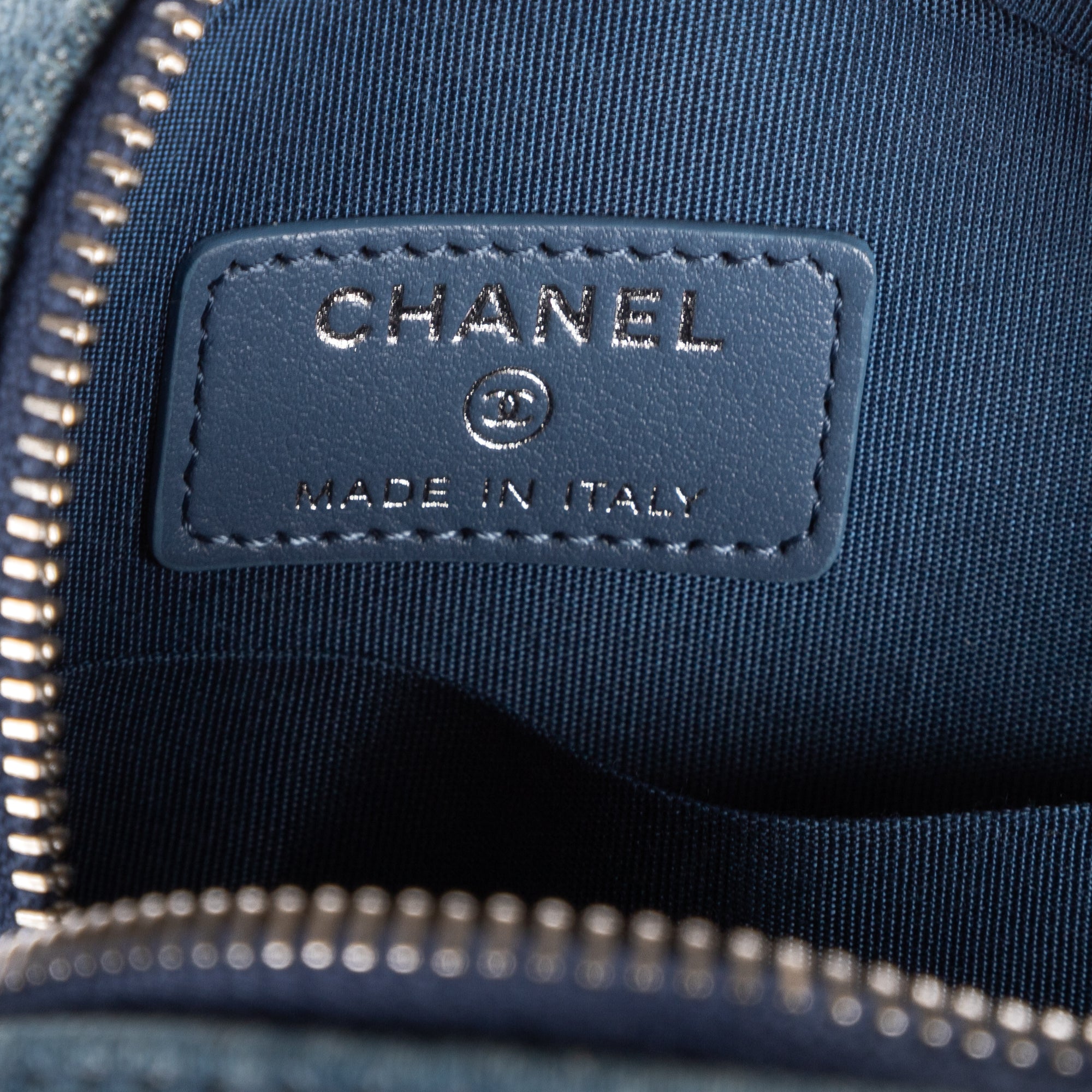 Shoulder Bag Mini Round Clutch Bag Mini Denim Blue Quilted Denim Canvas