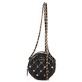 Shoulder Bag Mini Lucky Charms Round Clutch Bag Mini Black Quilted Lambskin Leather