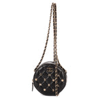 Shoulder Bag Mini Lucky Charms Round Clutch Bag Mini Black Quilted Lambskin Leather
