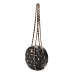 Shoulder Bag Mini Lucky Charms Round Clutch Bag Mini Black Quilted Lambskin Leather