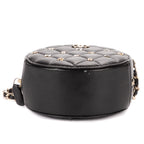 Shoulder Bag Mini Lucky Charms Round Clutch Bag Mini Black Quilted Lambskin Leather
