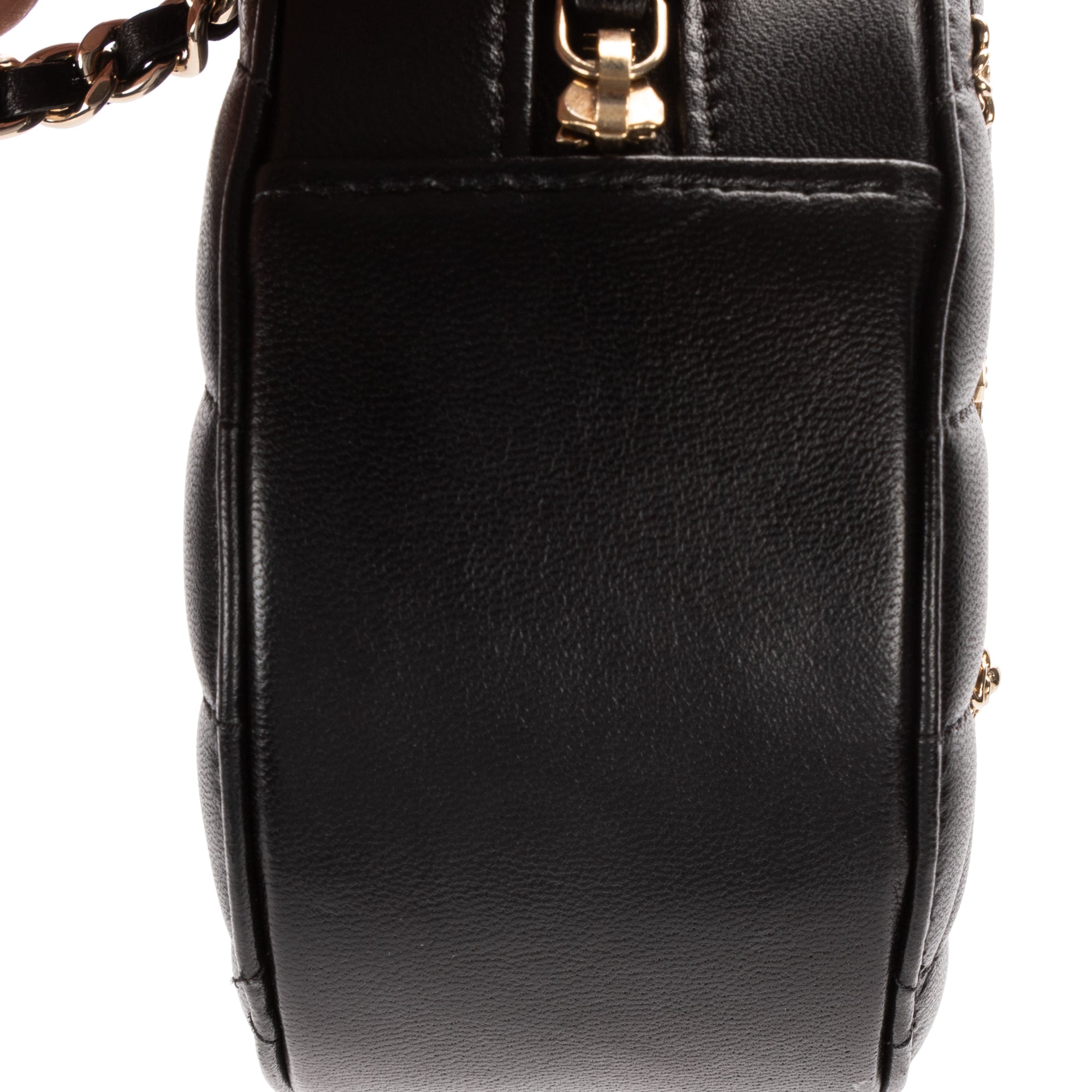 Shoulder Bag Mini Lucky Charms Round Clutch Bag Mini Black Quilted Lambskin Leather