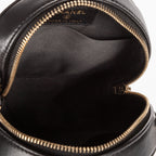 Shoulder Bag Mini Lucky Charms Round Clutch Bag Mini Black Quilted Lambskin Leather