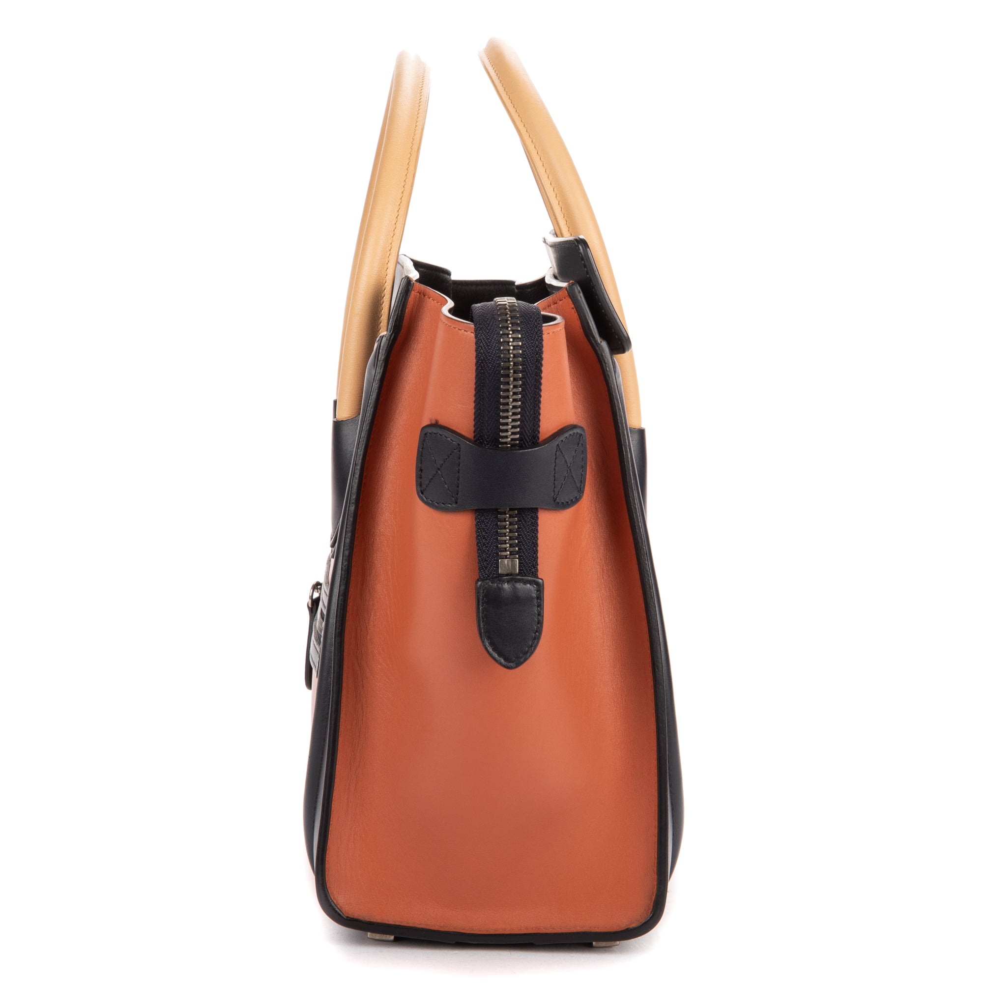 Shoulder Bag Micro Tri-color Lugagge Brown Smooth Calfskin Leather