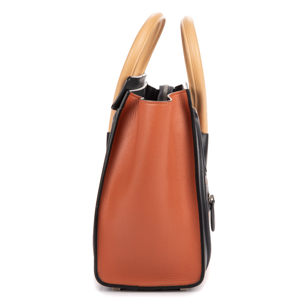 Shoulder Bag Micro Tri-color Lugagge Brown Smooth Calfskin Leather