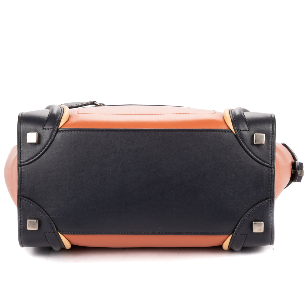 Shoulder Bag Micro Tri-color Lugagge Brown Smooth Calfskin Leather