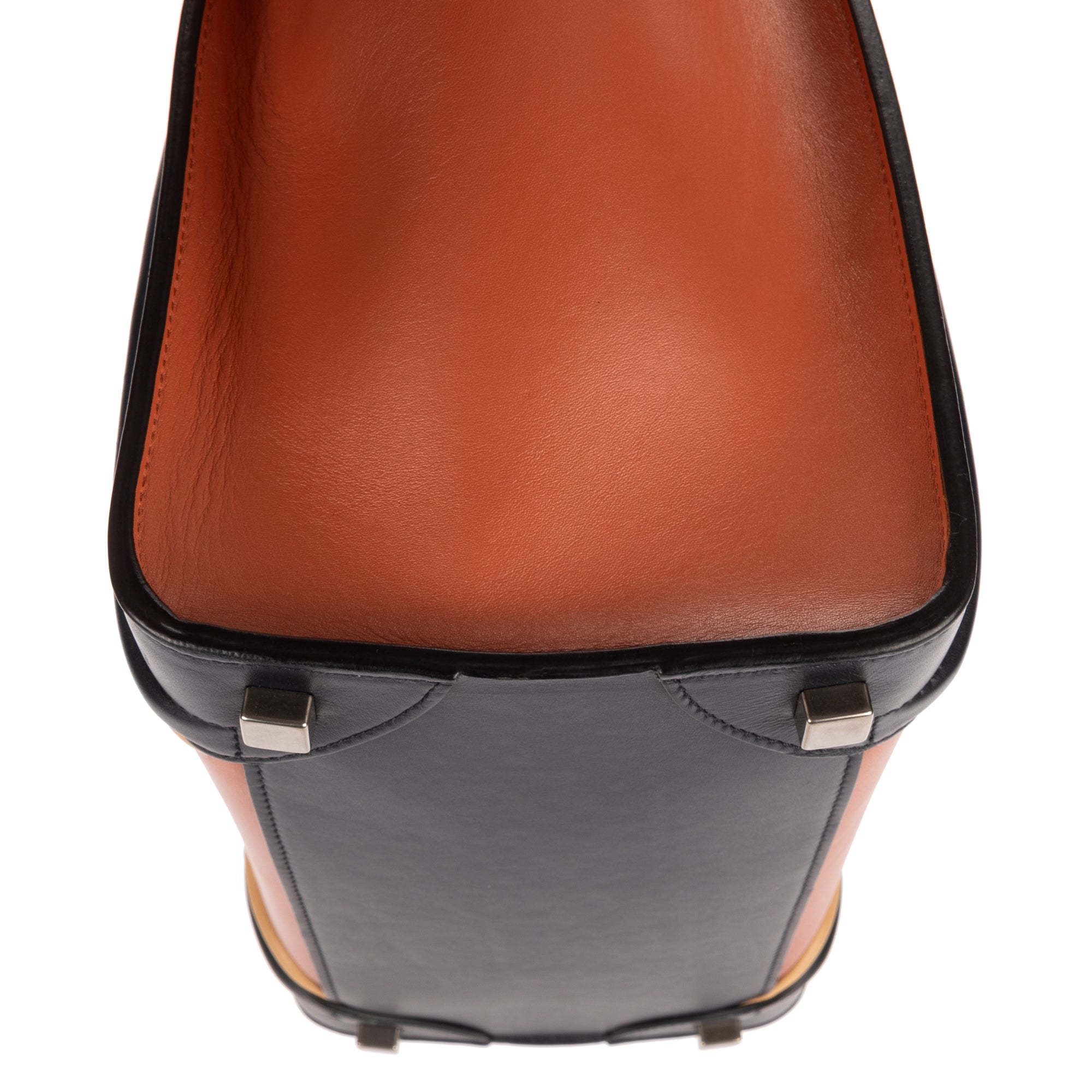 Shoulder Bag Micro Tri-color Lugagge Brown Smooth Calfskin Leather