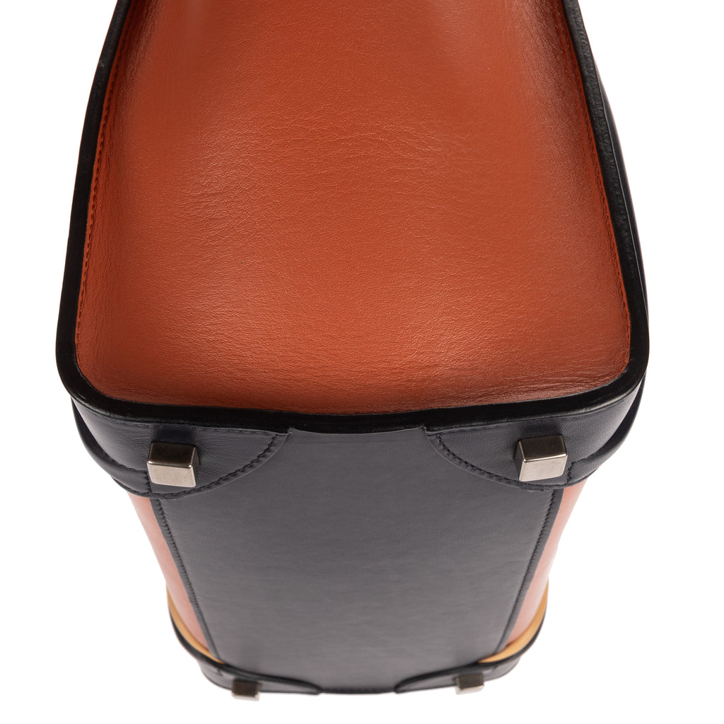 Shoulder Bag Micro Tri-color Lugagge Brown Smooth Calfskin Leather