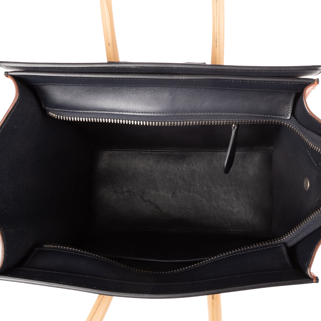 Shoulder Bag Micro Tri-color Lugagge Brown Smooth Calfskin Leather
