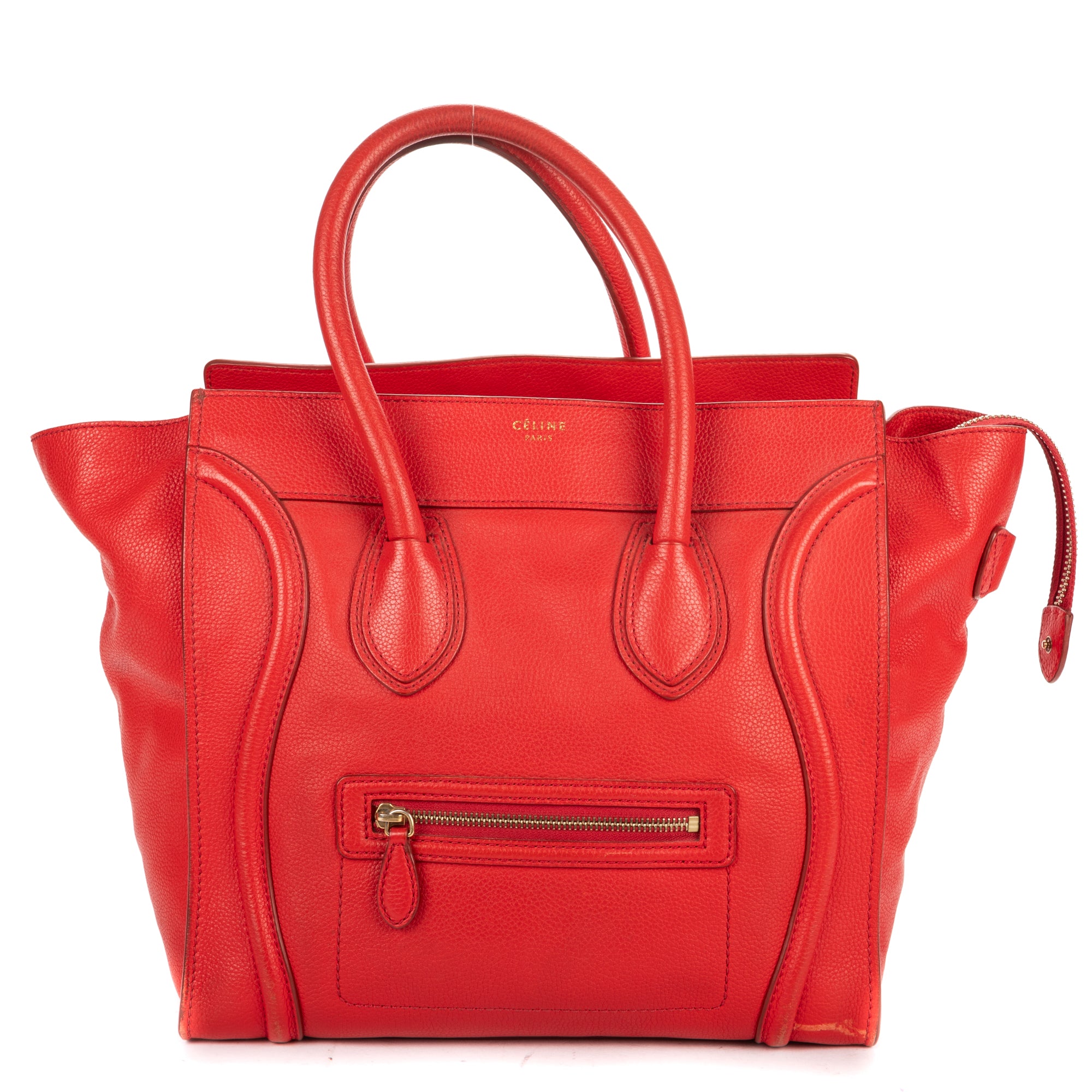 Handbag Mini Lugagge Bag Mini Red Calfskin Leather