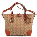 Shoulder Bag Heart Bit Zip Tote Brown Glitter Monogrammed Canvas