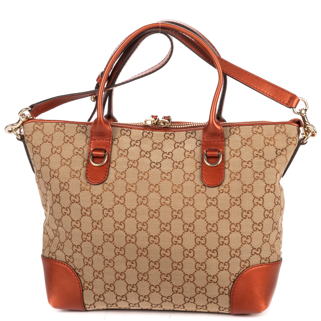 Shoulder Bag Heart Bit Zip Tote Brown Glitter Monogrammed Canvas