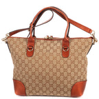 Shoulder Bag Heart Bit Zip Tote Brown Glitter Monogrammed Canvas