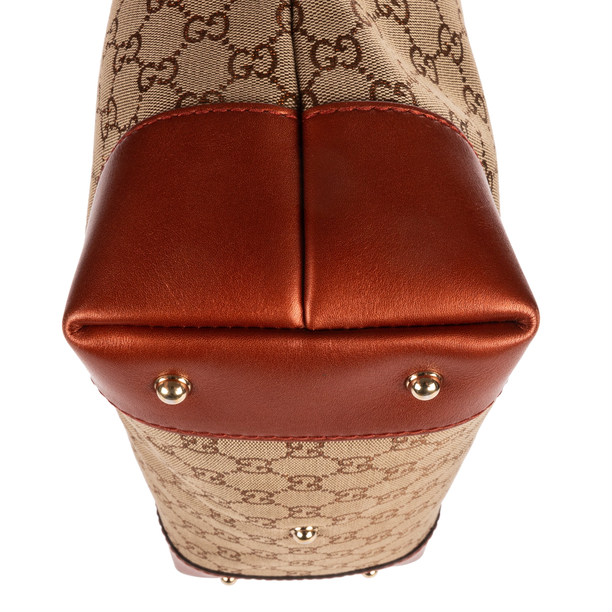 Shoulder Bag Heart Bit Zip Tote Brown Glitter Monogrammed Canvas